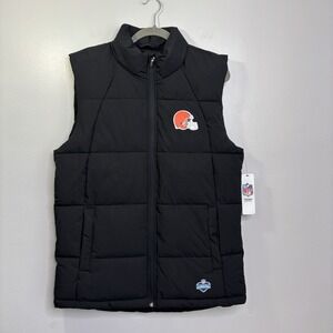 Cleveland Browns Puffer Vest Black Size Medium by GIII NFL Scouting Combine NWT